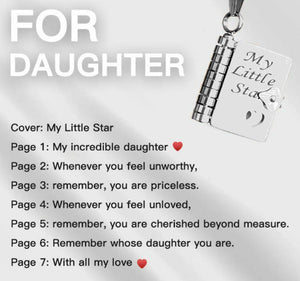 Dainty Daughter Book Love Heart Necklace - Perimade & Co.