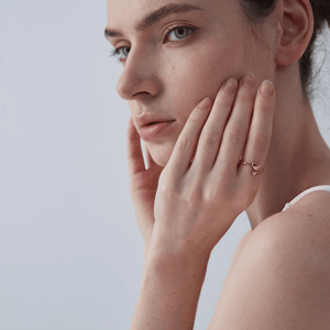 Dainty Double Heart Stacking Bypass Ring - Perimade & Co.