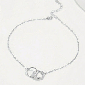 Dainty Double Interlocking Circle Chain Anklet - Perimade & Co.