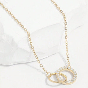 Dainty Double Interlocking Circle Chain Anklet - Perimade & Co.
