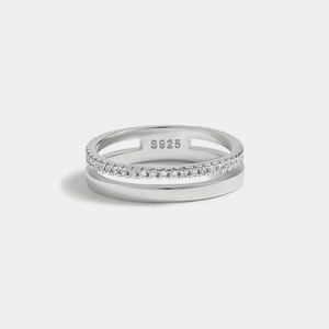 Dainty Double Row Eternity Band Guard Ring - Perimade & Co.