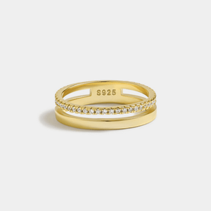 Dainty Double Row Eternity Band Guard Ring - Perimade & Co.