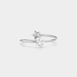 Dainty Double Star Stacking Bypass Ring - Perimade & Co.