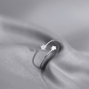 Dainty Double Star Stacking Bypass Ring - Perimade & Co.