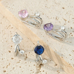 Dainty Dual CZ Split Layered Clip-On Earrings - Perimade & Co.