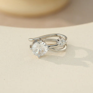Dainty Dual CZ Split Layered Clip-On Earrings - Perimade & Co.