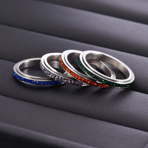 Dainty Eternity CZ Anxiety Fidget Spinner Ring - Perimade & Co.
