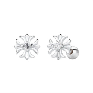 Dainty Four-Petal Cross Flower Stud Earrings - Perimade & Co.