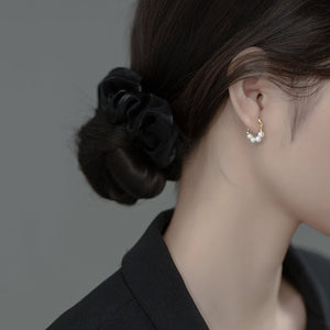 Dainty Freshwater Pearl Huggie Hoop Earrings - Perimade & Co.
