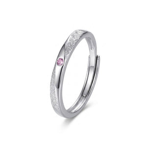 Dainty Frosted CZ Couple Matching Open Ring - Perimade & Co.