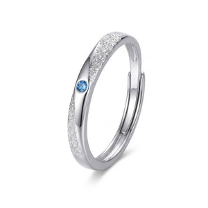 Dainty Frosted CZ Couple Matching Open Ring - Perimade & Co.