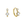 Gold hoop earrings with clear gemstones on a white background