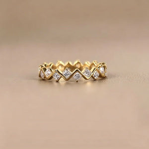 Dainty Geometric CZ Wave Eternity Band Ring - Perimade & Co.