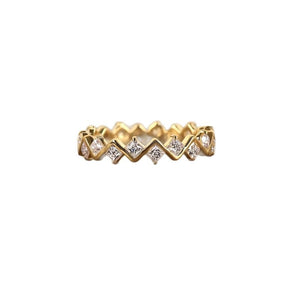 Dainty Geometric CZ Wave Eternity Band Ring - Perimade & Co.