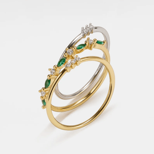 Dainty Gold Flower Stacking Thin Band Ring - Perimade & Co.