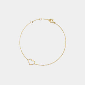 Dainty Gold Heart Charm Stacking Bracelet - Perimade & Co.
