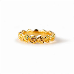 Dainty Gold Rose Flower Stacking Ring - Perimade & Co.