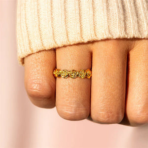 Dainty Gold Rose Flower Stacking Ring - Perimade & Co.