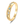 Gold ring with colorful gemstones on a white background
