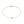A gold-plated sterling silver bracelet with a heart charm, displayed on a person's wrist.