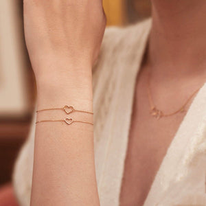 Dainty Heart Charm Stacking Bracelet - Perimade & Co.
