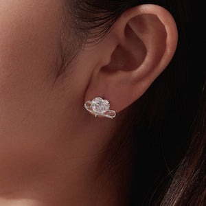 Dainty Heart CZ Stone Paperclip Stud Earrings - Perimade & Co.