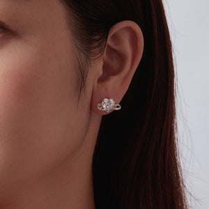 Dainty Heart CZ Stone Paperclip Stud Earrings - Perimade & Co.