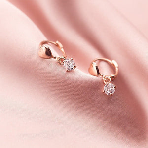 Dainty Heart Dangle Drop Hoop Earrings - Perimade & Co.