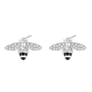 Dainty Honeybee Pave CZ Insect Stud Earrings - Perimade & Co.