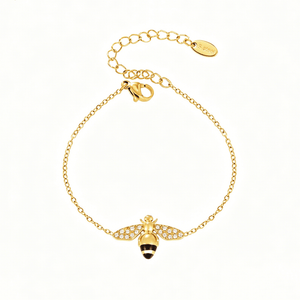 Dainty Honeybee Pave Insect Chain Bracelet - Perimade & Co.