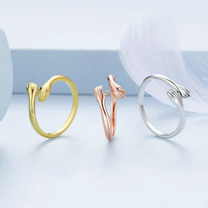 Dainty Hug Couple Stacking Bypass Ring - Perimade & Co.