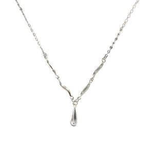 Dainty Liquid Wave Teardrop Charm Necklace - Perimade & Co.
