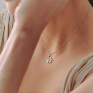 Dainty Marquise Leaf Wreath Charm Necklace - Perimade & Co.