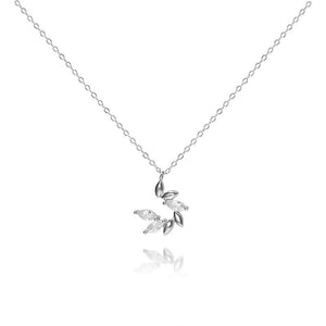 Dainty Marquise Leaf Wreath Charm Necklace - Perimade & Co.