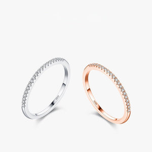 Dainty Micro Pavé CZ Half Eternity Band Ring - Perimade & Co.