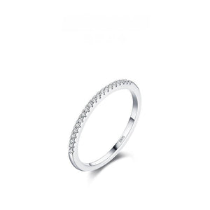 Dainty Micro Pavé CZ Half Eternity Band Ring - Perimade & Co.
