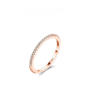 Dainty Micro Pavé CZ Half Eternity Band Ring - Perimade & Co.