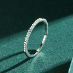 Dainty Micro Pavé CZ Half Eternity Band Ring - Perimade & Co.