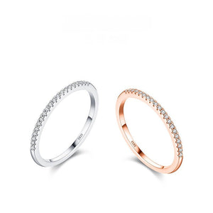 Dainty Micro Pavé CZ Half Eternity Band Ring - Perimade & Co.