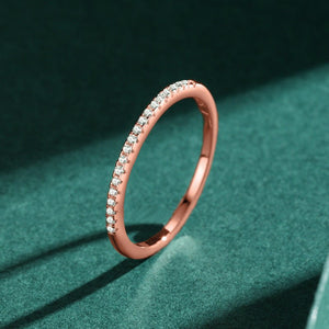 Dainty Micro Pavé CZ Half Eternity Band Ring - Perimade & Co.