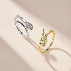 Dainty Moissanite Pave Snake Wrap Band Ring - Perimade & Co.