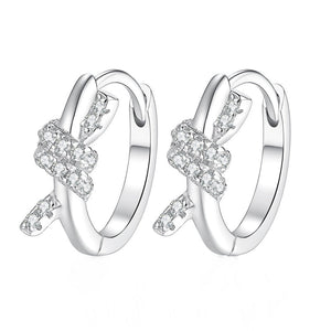 Dainty Moissanite Ribbon Knot Hoop Earrings - Perimade & Co.