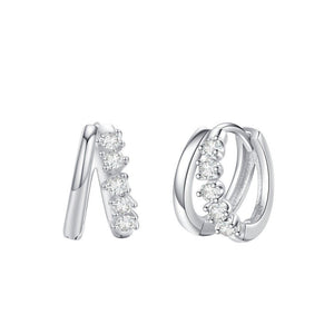 Dainty Moissanite Split Layered Hoop Earrings - Perimade & Co.