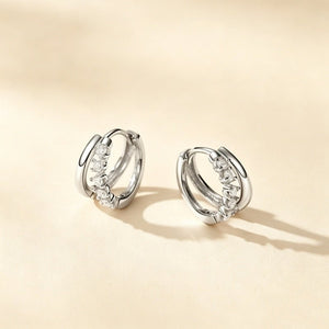 Dainty Moissanite Split Layered Hoop Earrings - Perimade & Co.