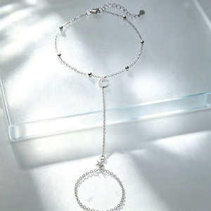 Dainty Moon Star Station Chain Ring Bracelet - Perimade & Co.