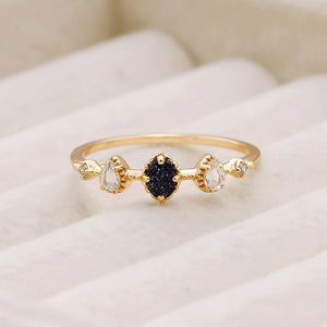 Dainty Multi-Shape Blue Clear Gemstone Ring - Perimade & Co.
