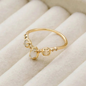 Dainty Multi Shape Moonstone Thin Band Ring - Perimade & Co.
