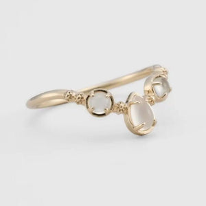 Dainty Multi Shape Moonstone Thin Band Ring - Perimade & Co.