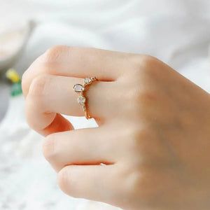 Dainty Multi Shape Moonstone Thin Band Ring - Perimade & Co.