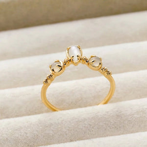 Dainty Multi Shape Moonstone Thin Band Ring - Perimade & Co.